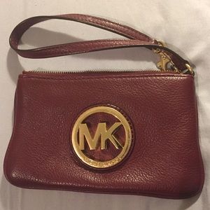 Maroon Michael Kors Wristlet